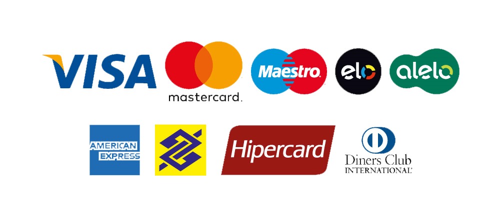 Aceitamos todos os cartões de Credito